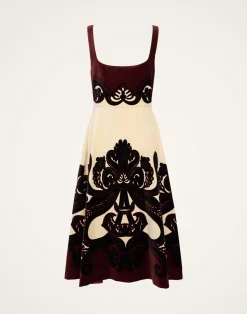 La DoubleJ Party Dressing<Ella Midi DressCorsini Placée Cream in Cotton Velvet