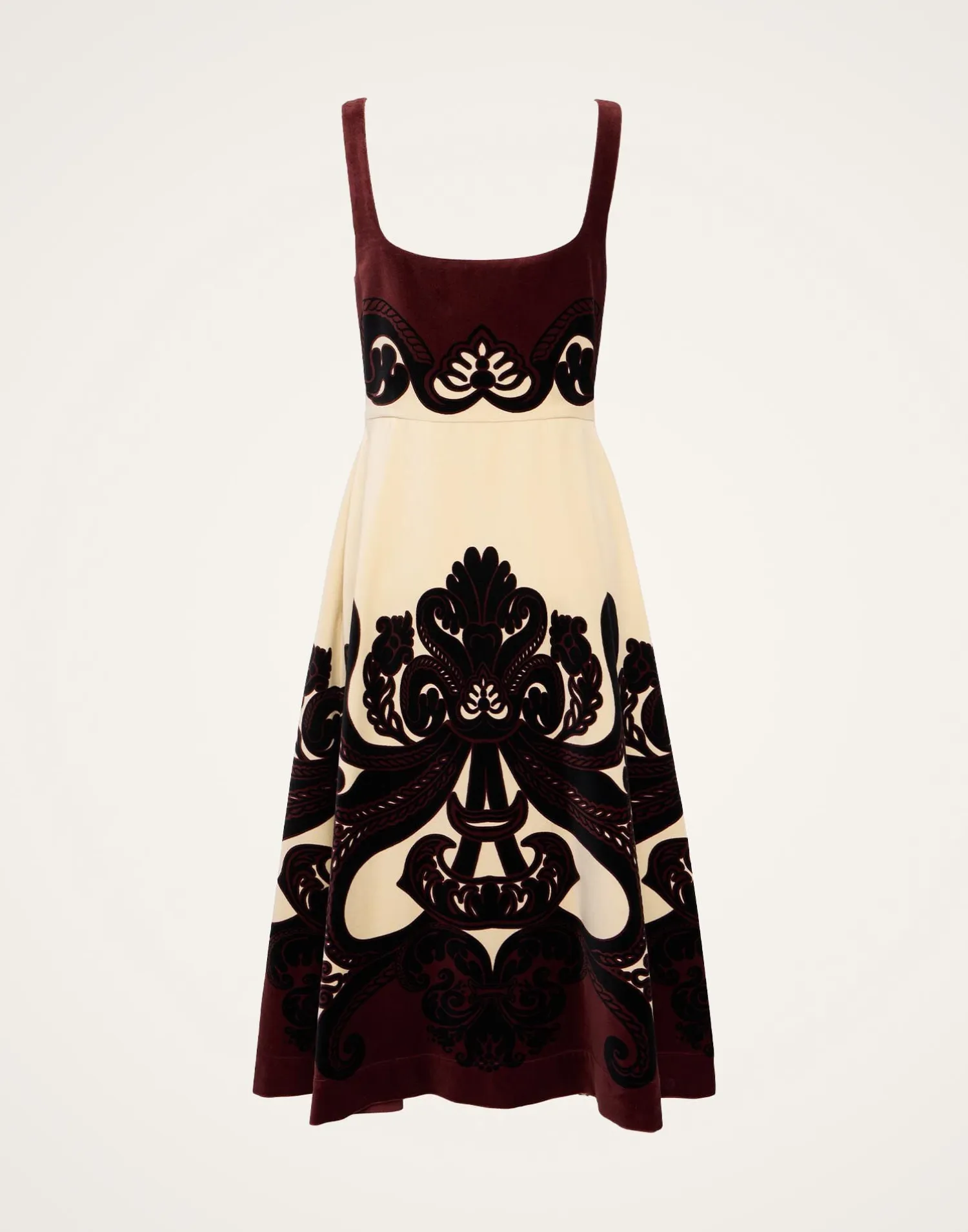 La DoubleJ Party Dressing<Ella Midi DressCorsini Placée Cream in Cotton Velvet