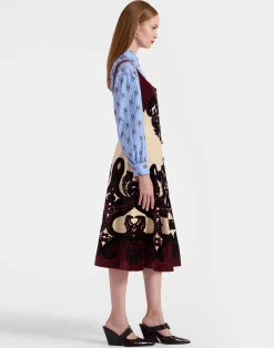 La DoubleJ Vestiti<Ella Midi DressCorsini Plac&eacute;e Cream in Cotton Velvet