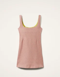 La DoubleJ Party Dressing<Ella Mini DressTulip Pale Pink in Jacquard Embroidered