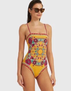 La DoubleJ Moda Mare<Elle SwimsuitZodiac Placée Marigold in Supreme Lycra