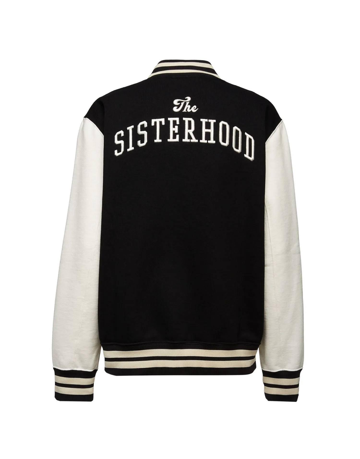 La DoubleJ Felpe E Magliette|Capispalla<Embroidered Sisterhood Varsity BomberSolid Black in Jersey