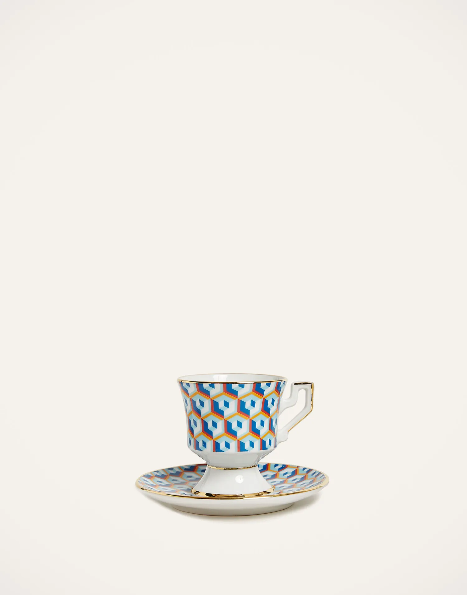 La DoubleJ Set Da Te E Caffe|Tavola<Espresso Cup & Saucer Set of 2Cubi Blu in Porcelain