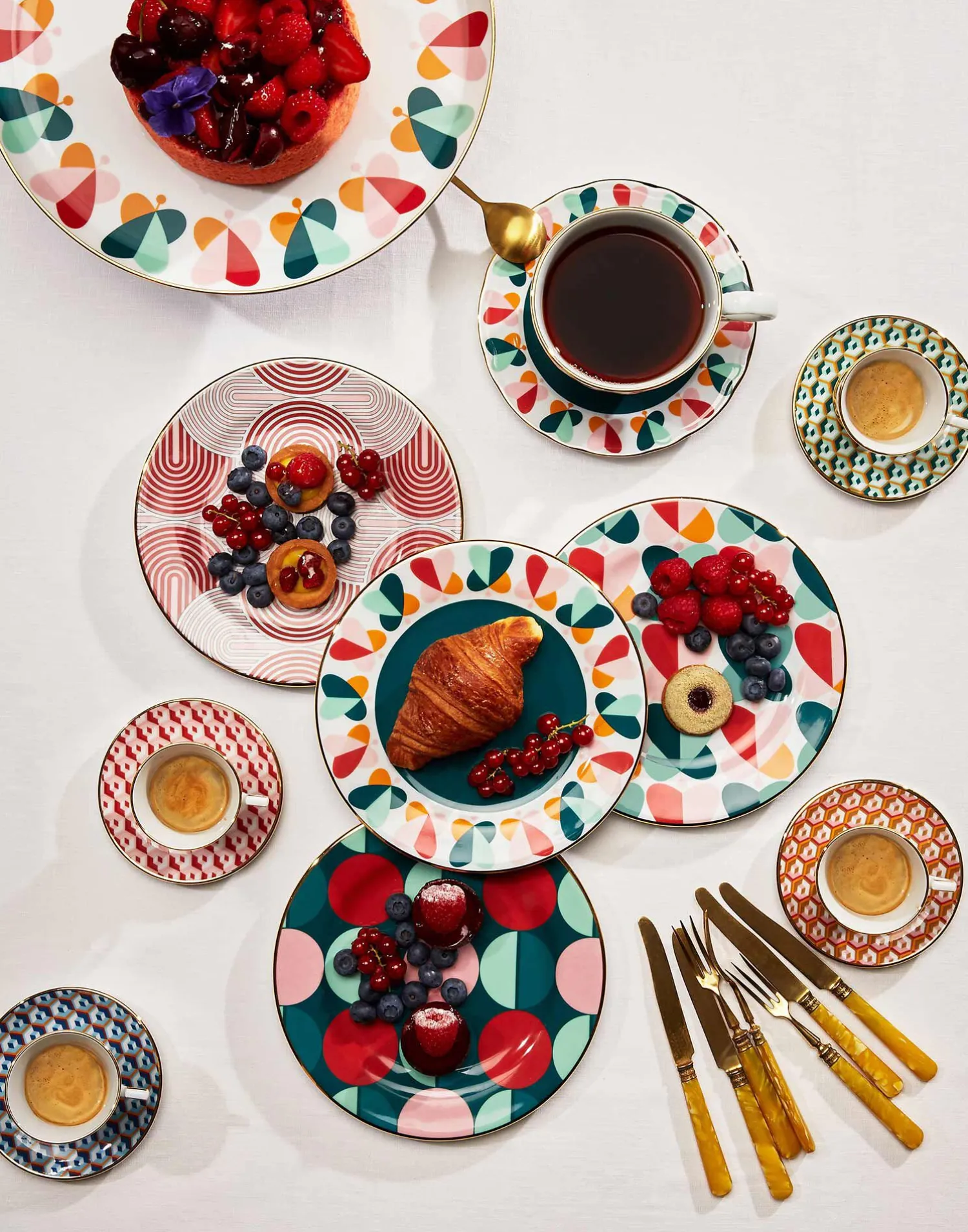 La DoubleJ Set Da Te E Caffe|Tavola<Espresso Cup & Saucer Set of 6Cubi Mix in Porcelain