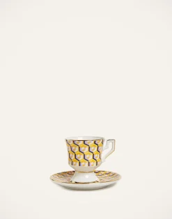 La DoubleJ Set Da Te E Caffe|Tavola<Espresso Cup & Saucer Set of 2Cubi Giallo in Porcelain