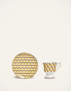 La DoubleJ Set Da Te E Caffe|Tavola<Espresso Cup & Saucer Set of 2Cubi Giallo in Porcelain