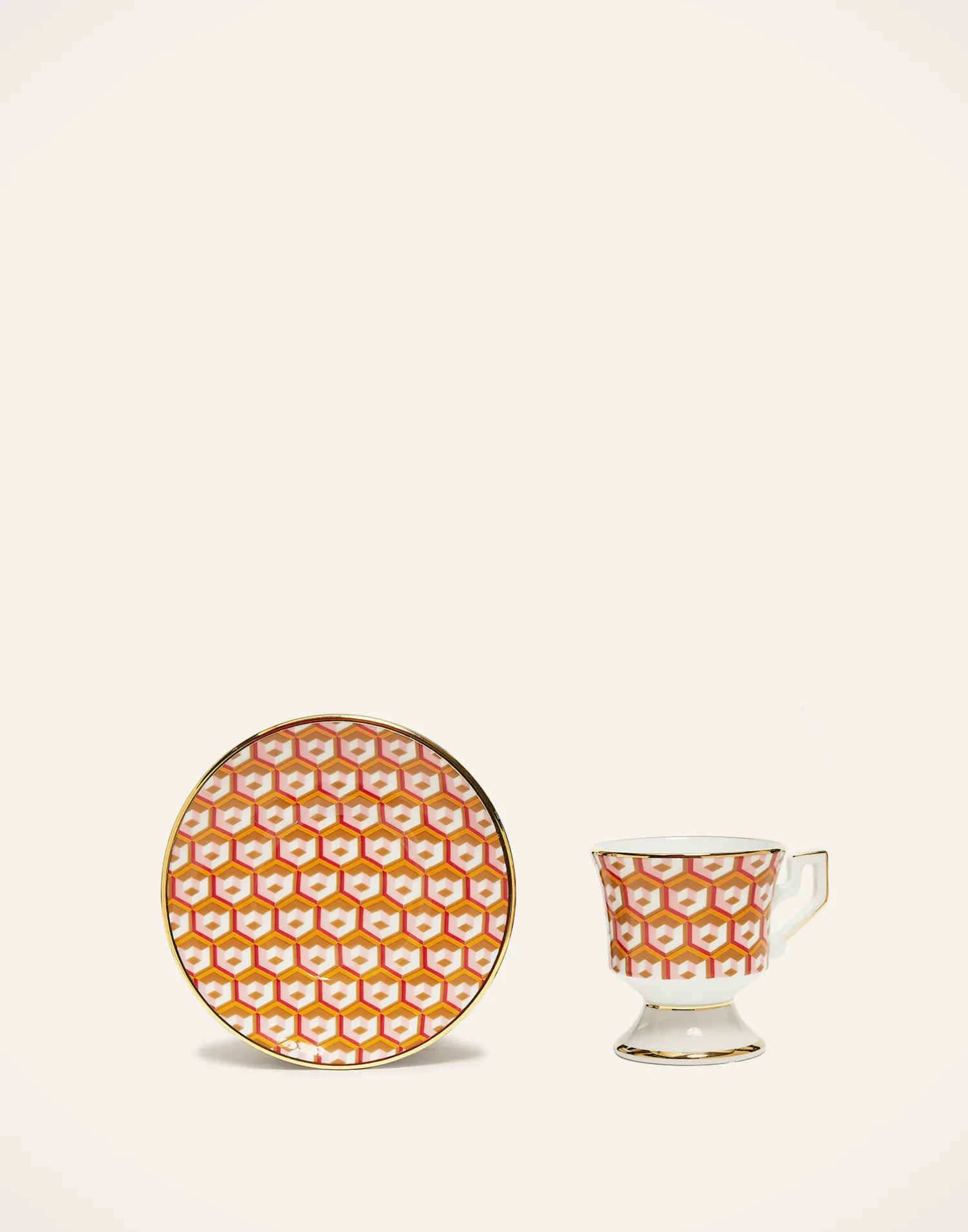 La DoubleJ Set Da Te E Caffe|Tavola<Espresso Cup & Saucer Set of 2Cubi Oro in Porcelain