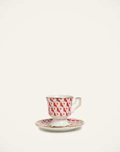 La DoubleJ Set Da Te E Caffe|Tavola<Espresso Cup & Saucer Set of 2Cubi Rosso in Porcelain