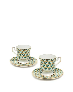 La DoubleJ Set Da Te E Caffe|Tavola<Espresso Cup & Saucer Set of 2Cubi Verde in Porcelain