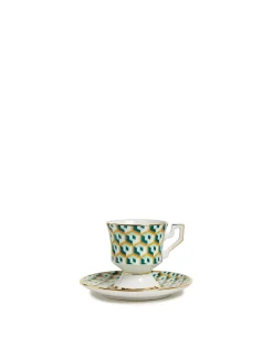 La DoubleJ Set Da Te E Caffe|Tavola<Espresso Cup & Saucer Set of 2Cubi Verde in Porcelain