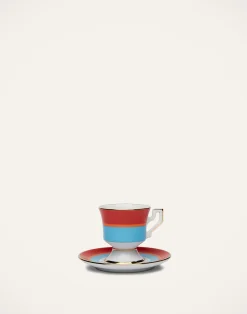 La DoubleJ Set Da Te E Caffe|Tavola<Espresso Cup & Saucer Set of 2Rainbow Azzurro in Porcelain