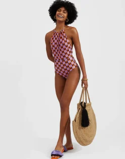 La DoubleJ Moda Mare<Esther SwimsuitMezzaluna Orange in Lycra