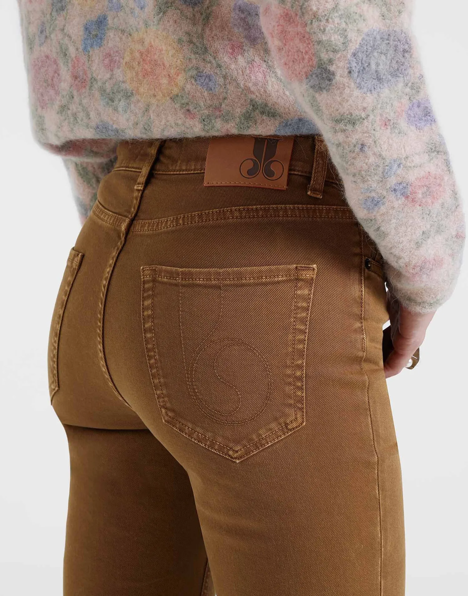La DoubleJ Denim|Pantaloni E Shorts<Fancy Crop JeansKhaki in Denim With Feathers