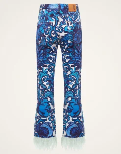 La DoubleJ Denim|Pantaloni E Shorts<Fancy Crop Jeans (With Feathers)Anemone in Denim