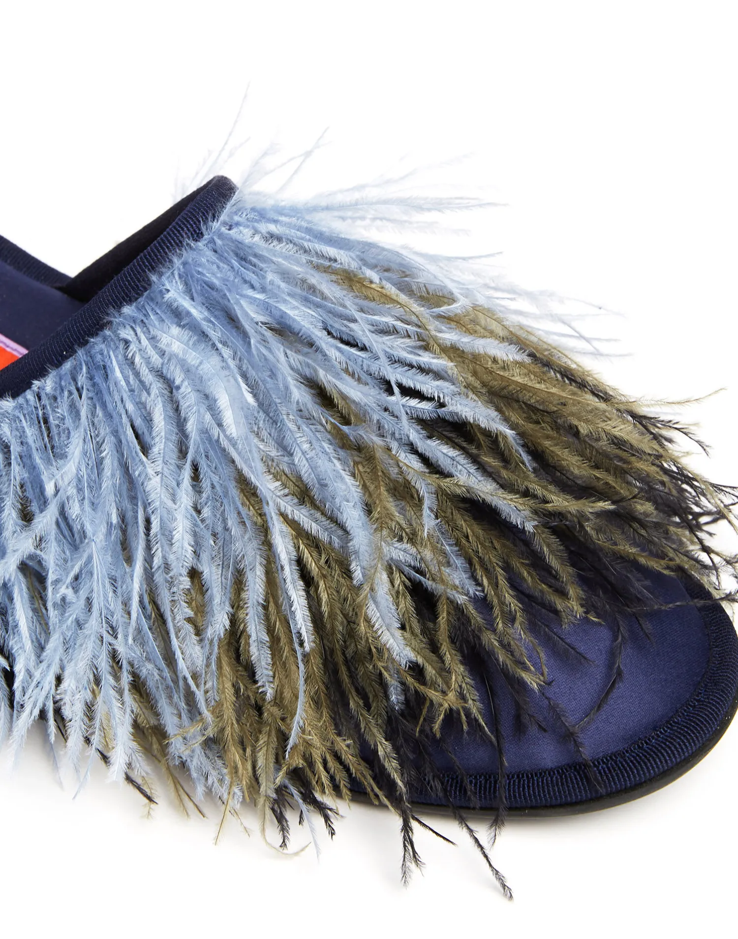 La DoubleJ Scarpe|Accessories<Feather SlippersSolid Acquamarine in Raso