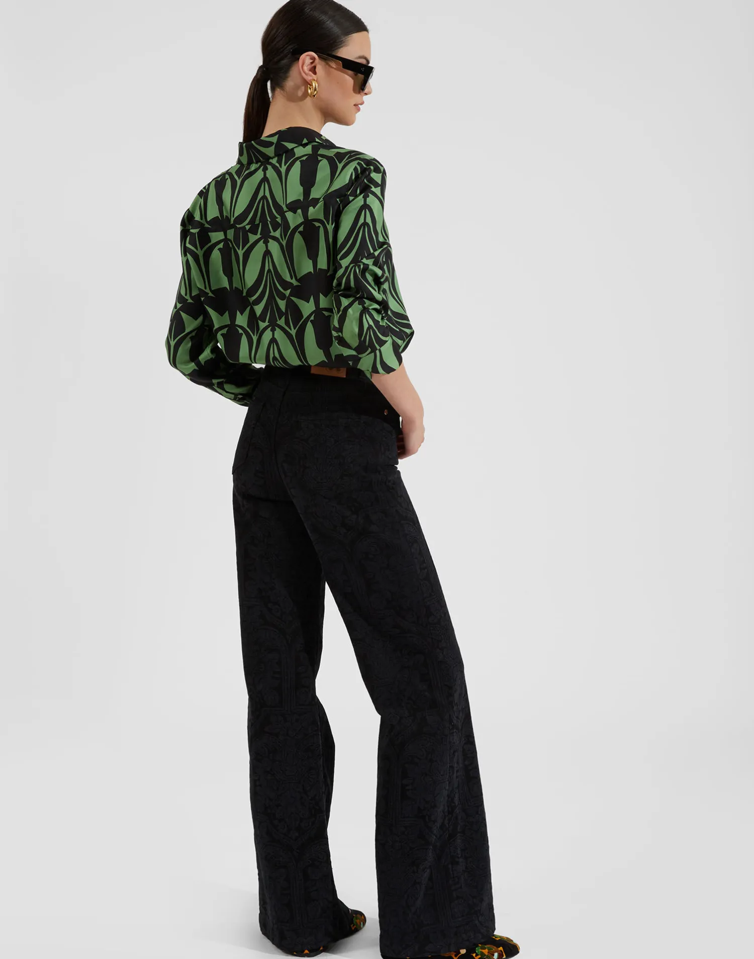 La DoubleJ Denim|Pantaloni E Shorts<Flare JeansCorte Black in Denim