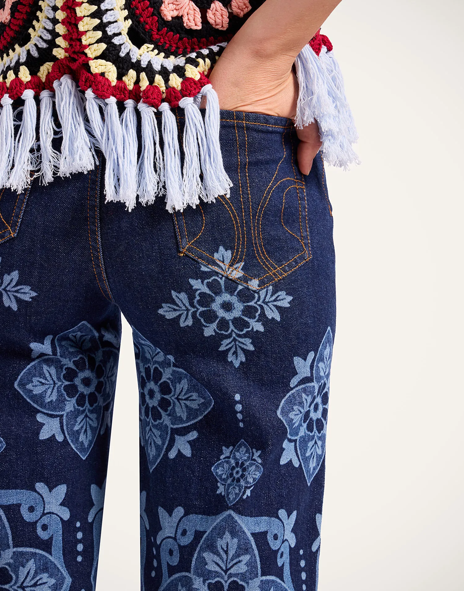 La DoubleJ Denim|Pantaloni E Shorts<Flare JeansPartenope Navy in Denim