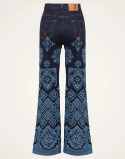 La DoubleJ Denim|Pantaloni E Shorts<Flare JeansPartenope Navy in Denim