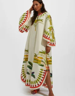 La DoubleJ Vestiti<Flying DressPalme Plac&eacute;e in Popeline Cotton