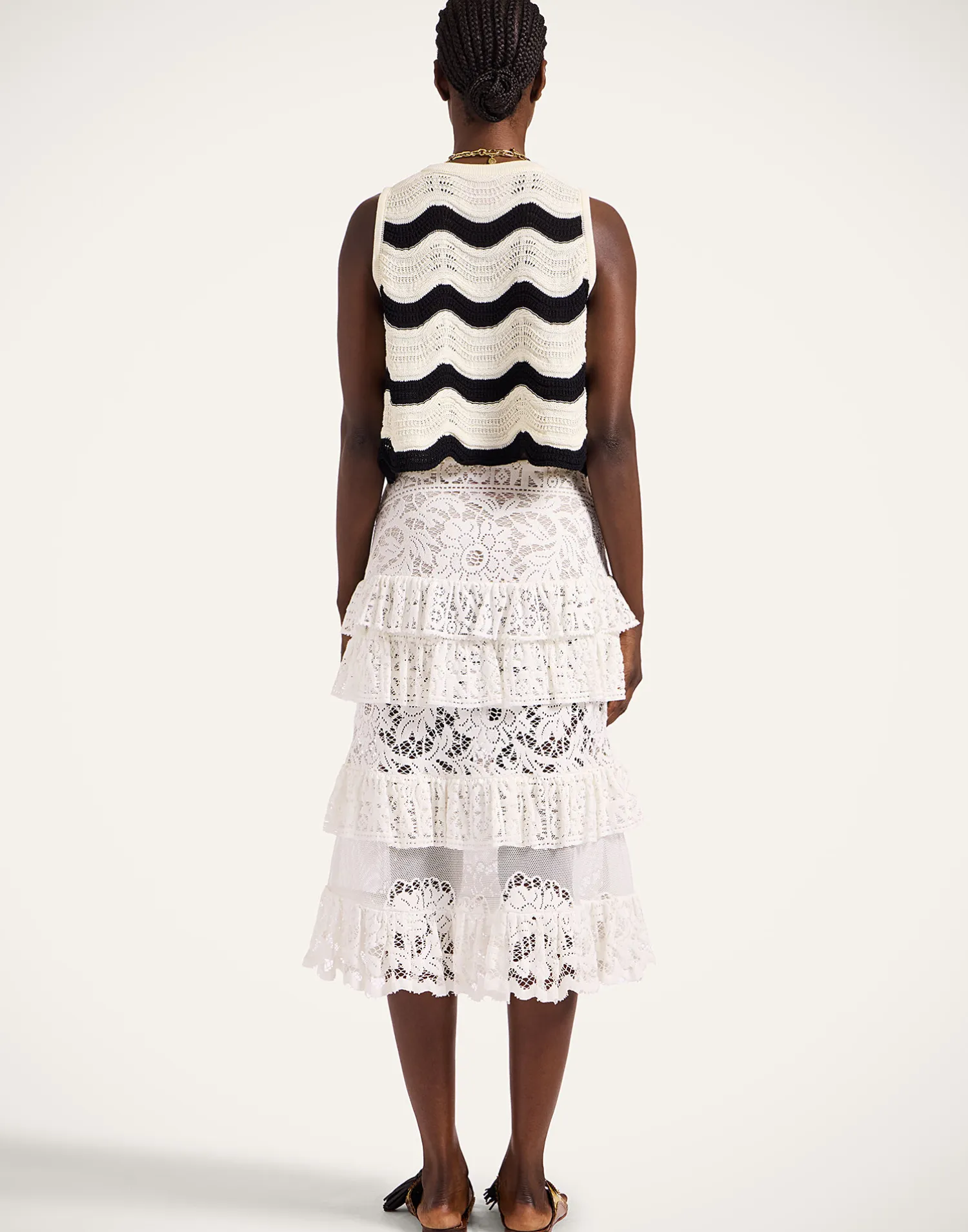 La DoubleJ Gonne<Footloose Lacey SkirtWhite in Cotton Lace