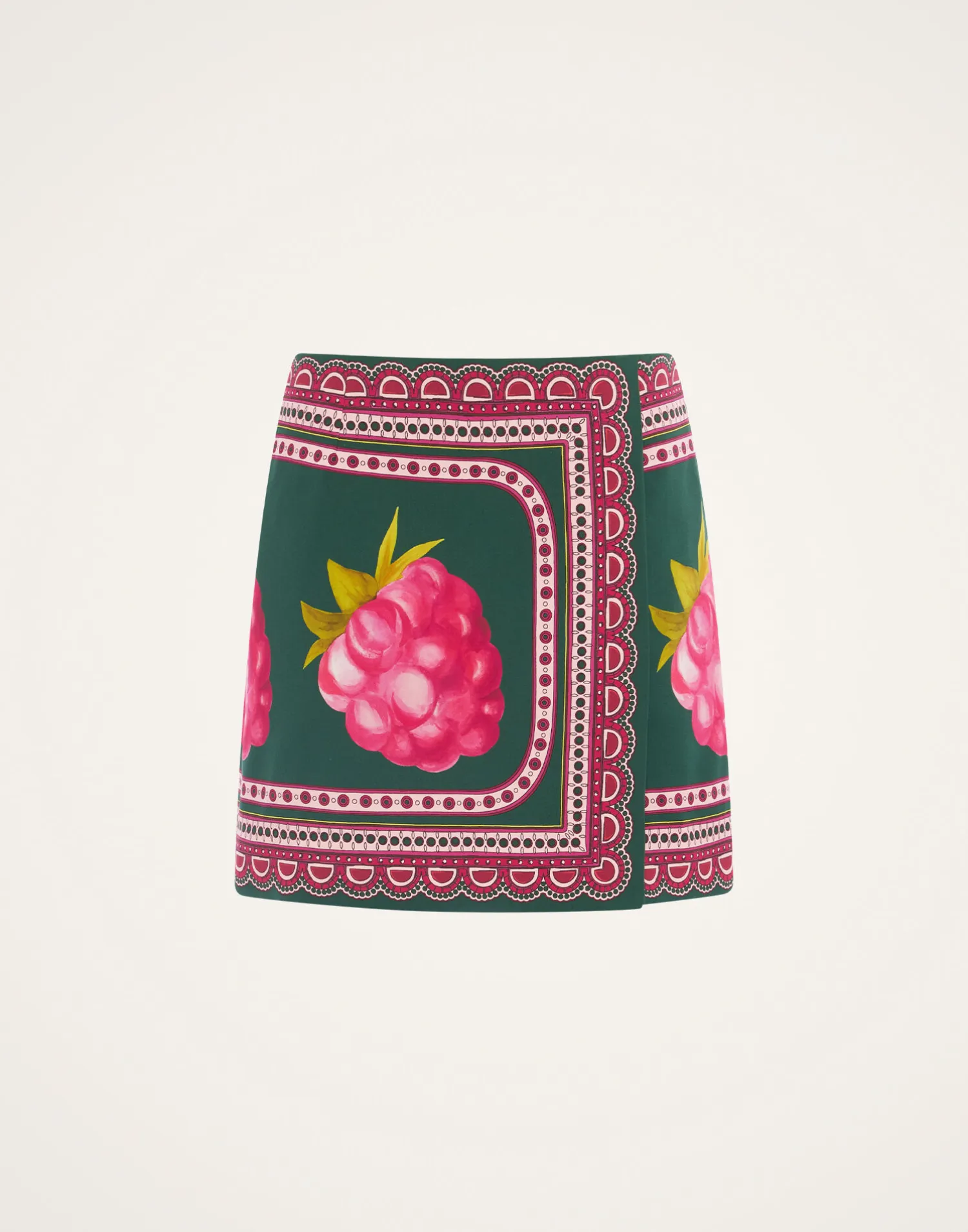 La DoubleJ Gonne<Foulard Mini SkirtLampone Placée Emerald in Envers Satin