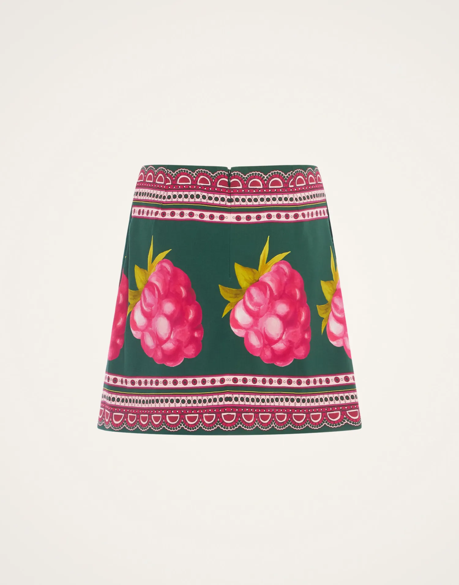La DoubleJ Gonne<Foulard Mini SkirtLampone Placée Emerald in Envers Satin