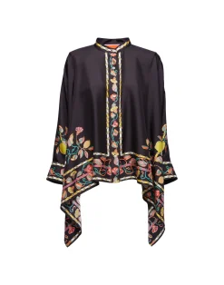 La DoubleJ Camicie E Top<Foulard ShirtBorboni Placée Nero in Twill Silk