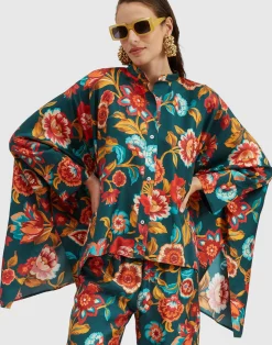 La DoubleJ Camicie E Top<Foulard ShirtHottie Emerald in Silk Twill