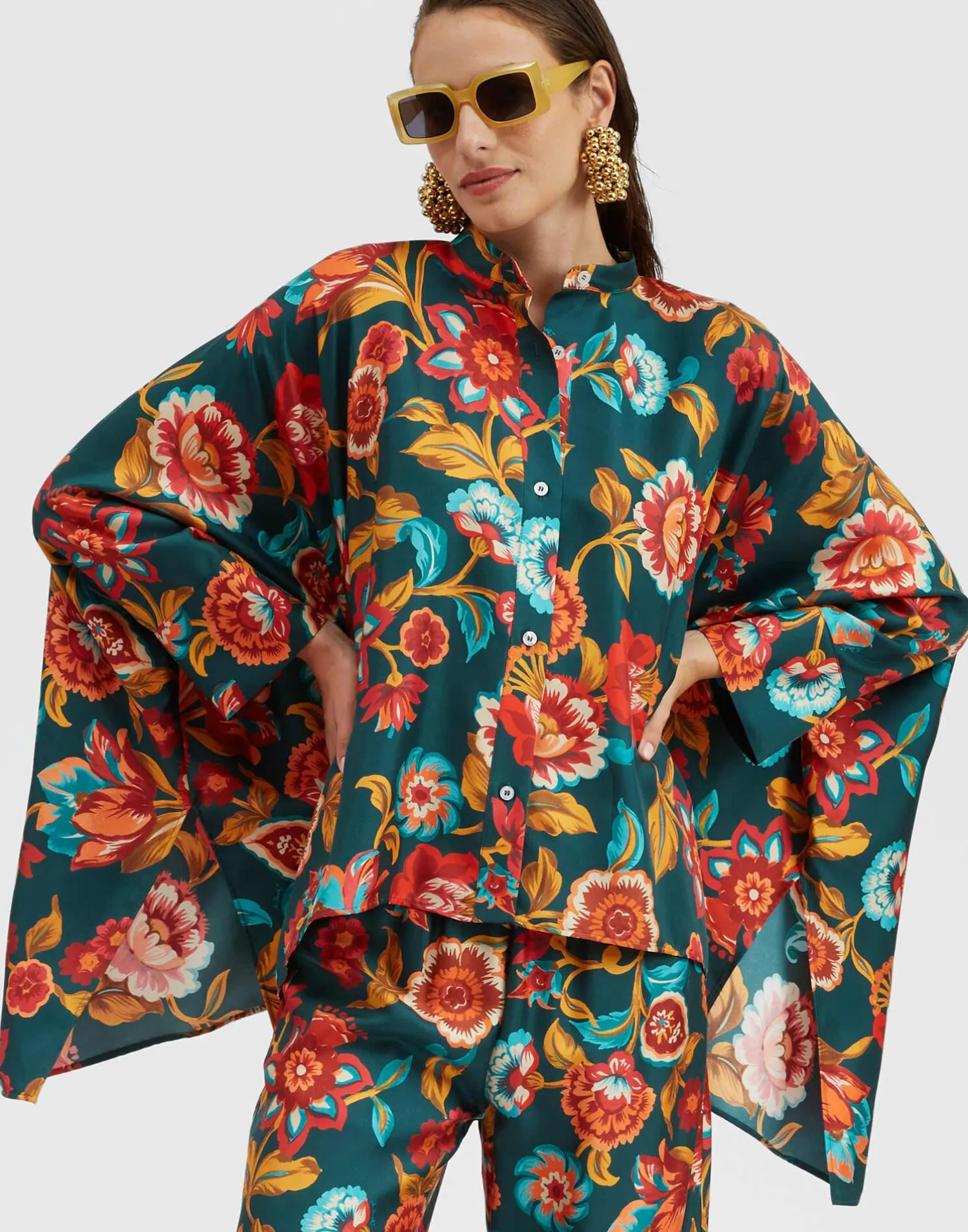 La DoubleJ Camicie E Top<Foulard ShirtHottie Emerald in Silk Twill