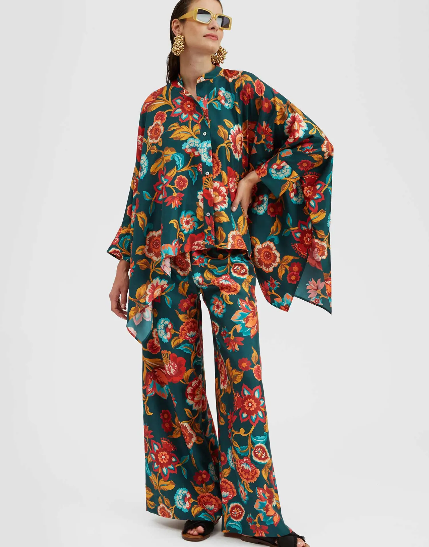 La DoubleJ Camicie E Top<Foulard ShirtHottie Emerald in Silk Twill