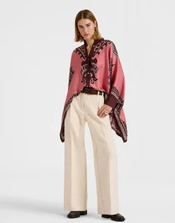 La DoubleJ Party Dressing<Foulard ShirtOltrarno Placée Pink in Silk Twill