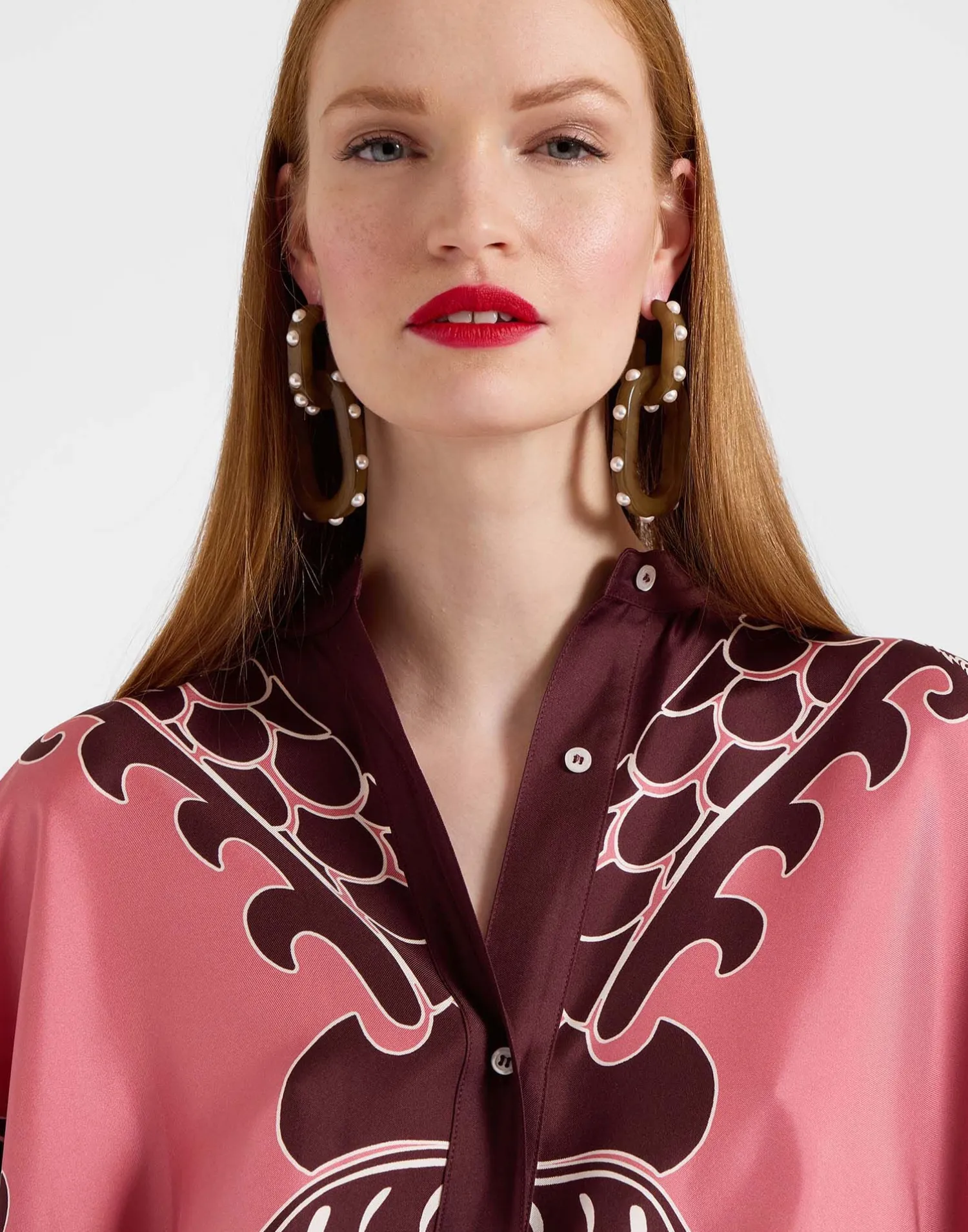 La DoubleJ Party Dressing<Foulard ShirtOltrarno Placée Pink in Silk Twill