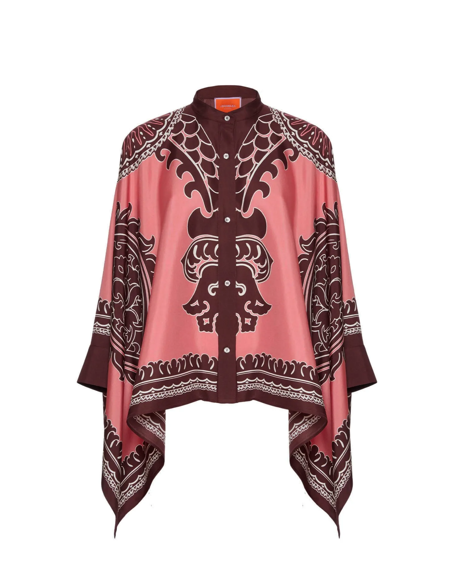 La DoubleJ Party Dressing<Foulard ShirtOltrarno Placée Pink in Silk Twill