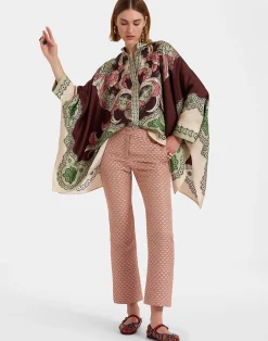 La DoubleJ Party Dressing<Foulard ShirtPortal Placée Brown in Silk Twill