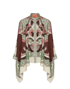 La DoubleJ Party Dressing<Foulard ShirtPortal Placée Brown in Silk Twill