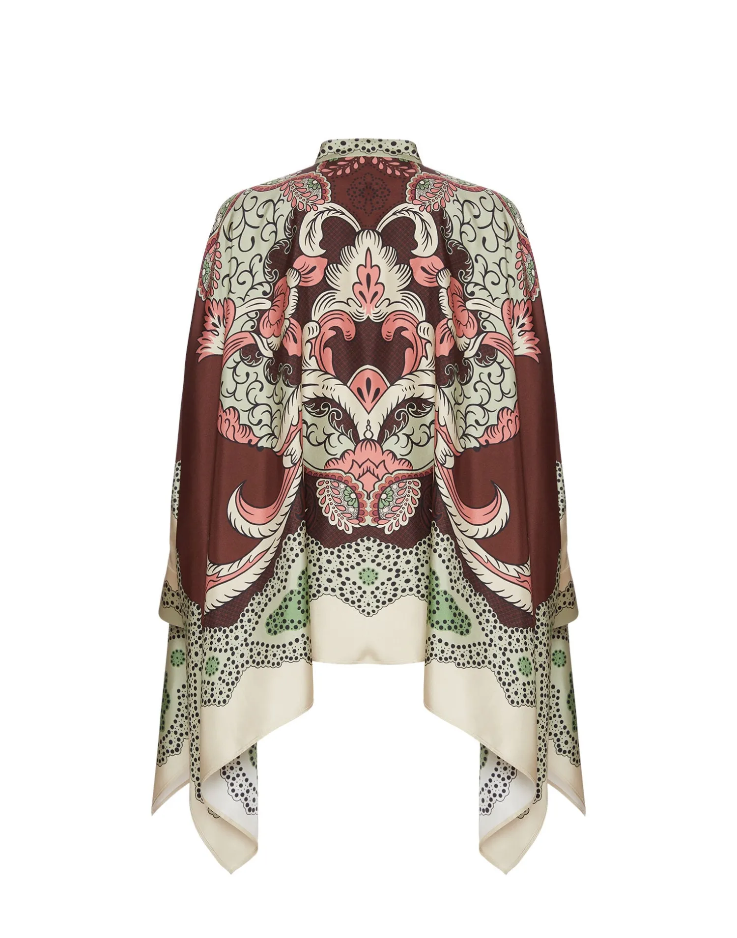 La DoubleJ Party Dressing<Foulard ShirtPortal Placée Brown in Silk Twill