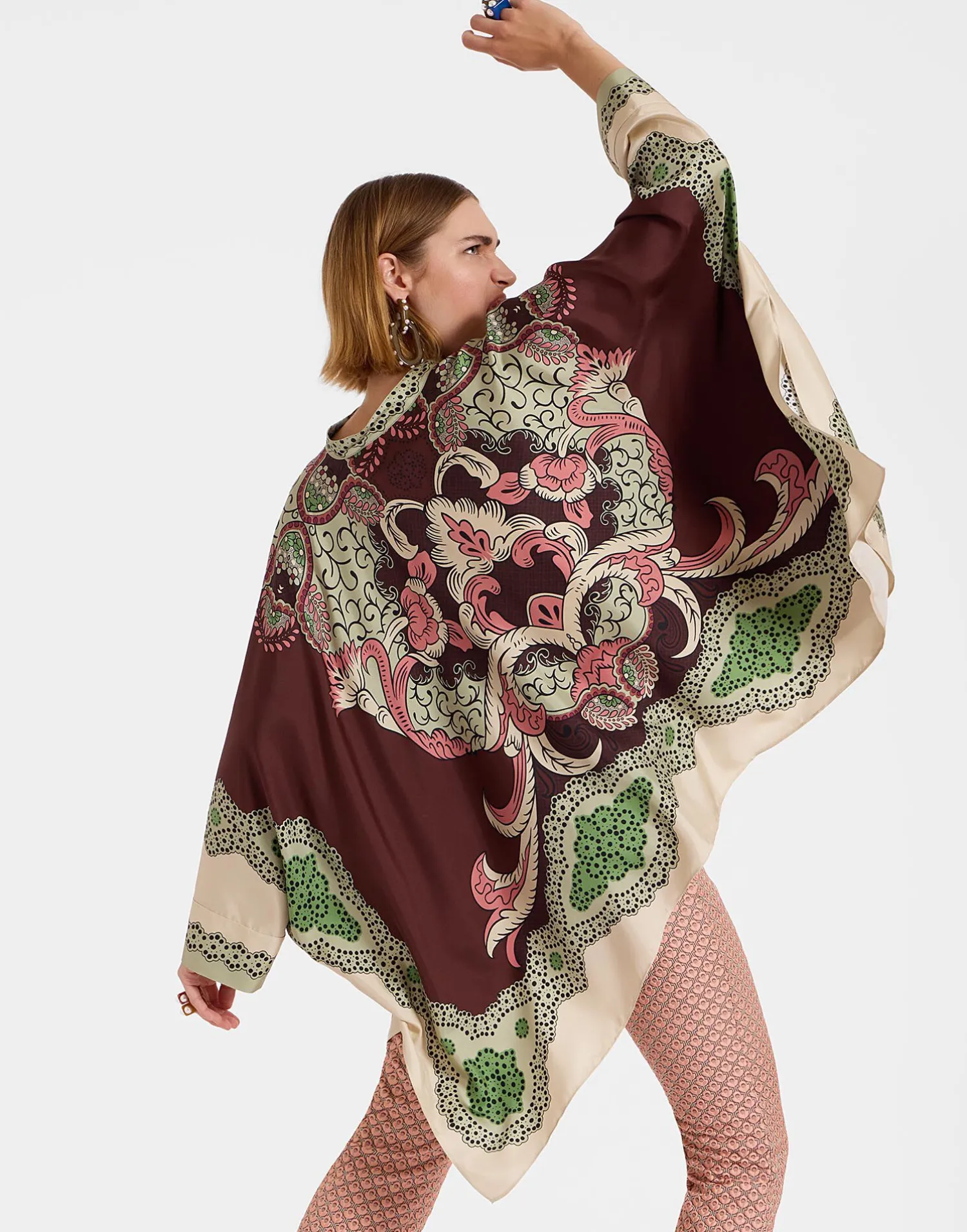 La DoubleJ Camicie E Top<Foulard ShirtPortal Placée Brown in Silk Twill