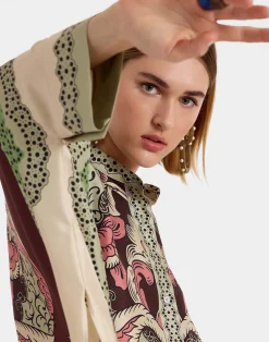 La DoubleJ Camicie E Top<Foulard ShirtPortal Placée Brown in Silk Twill