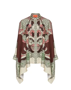 La DoubleJ Camicie E Top<Foulard ShirtPortal Placée Brown in Silk Twill