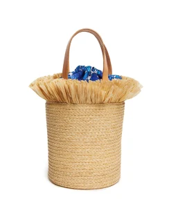 La DoubleJ Borse E Pochettes|Accessories<Fringe SecchielloSolid Light Beige in Raffia Spagna
