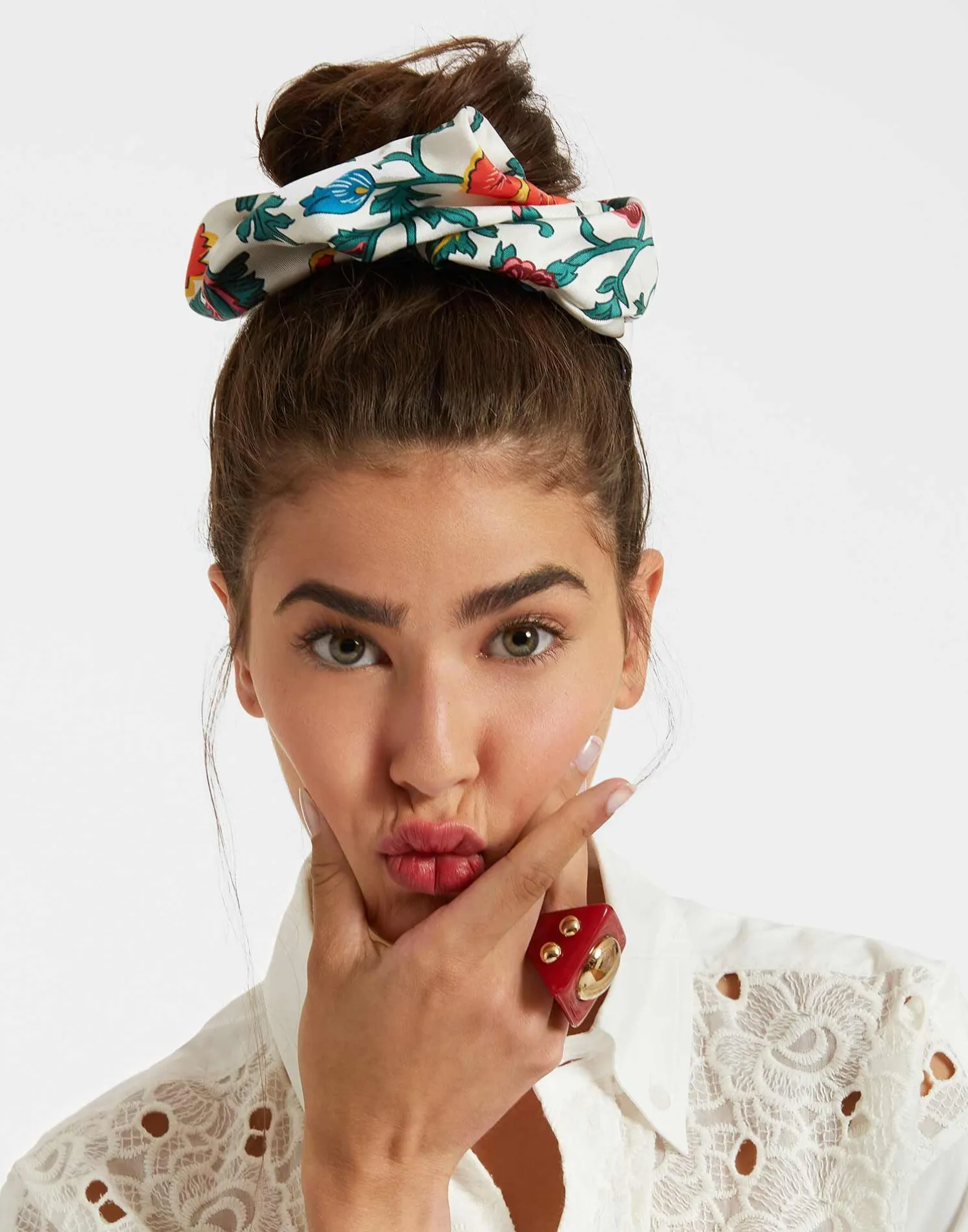 La DoubleJ Accessori Per Capelli|Accessories<Giga ScrunchieDragonflower Mini Multicolor in Silk Twill