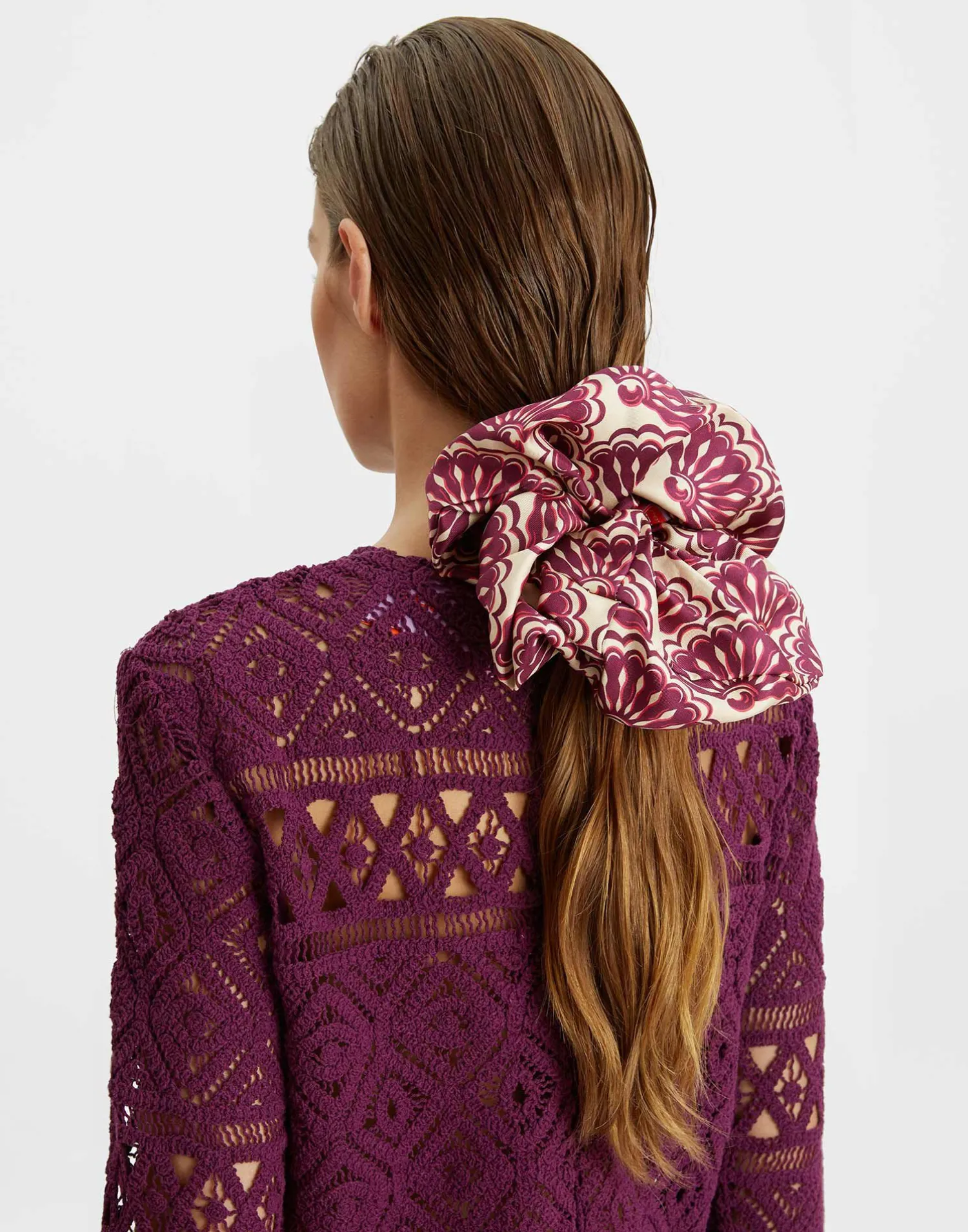 La DoubleJ Accessori Per Capelli|Accessories<Giga ScrunchieFans Purple in Silk Twill