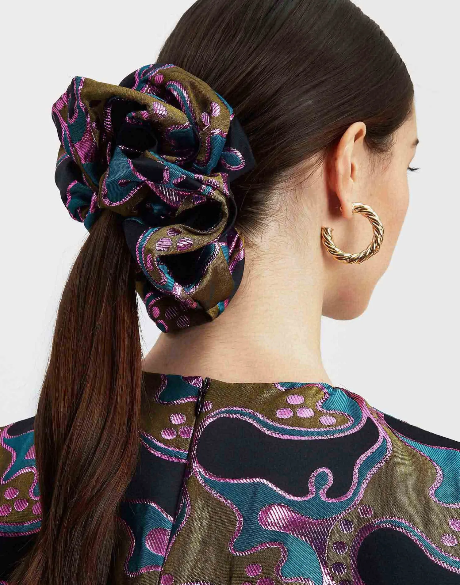 La DoubleJ Accessori Per Capelli|Accessories<Giga ScrunchieSpritz Blue Petrol in Jacquard