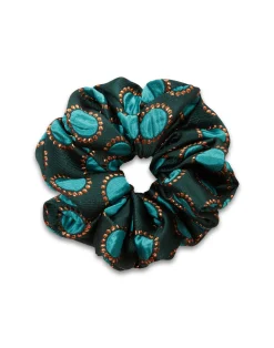 La DoubleJ Accessori Per Capelli|Accessories<Giga ScrunchieWinter Sun Emerald in Jacquard