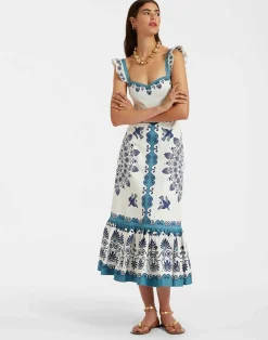 La DoubleJ Vestiti<Gingerbread DressOlympus Placée Cream in Flat Cotton Stretch