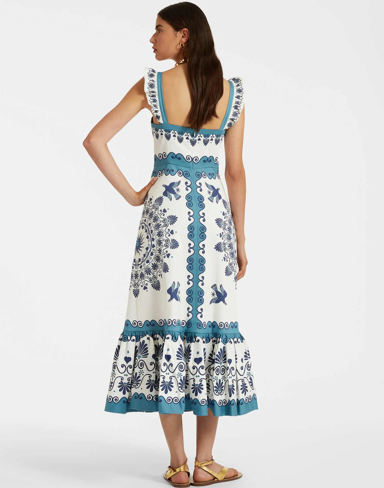 La DoubleJ Vestiti<Gingerbread DressOlympus Placée Cream in Flat Cotton Stretch