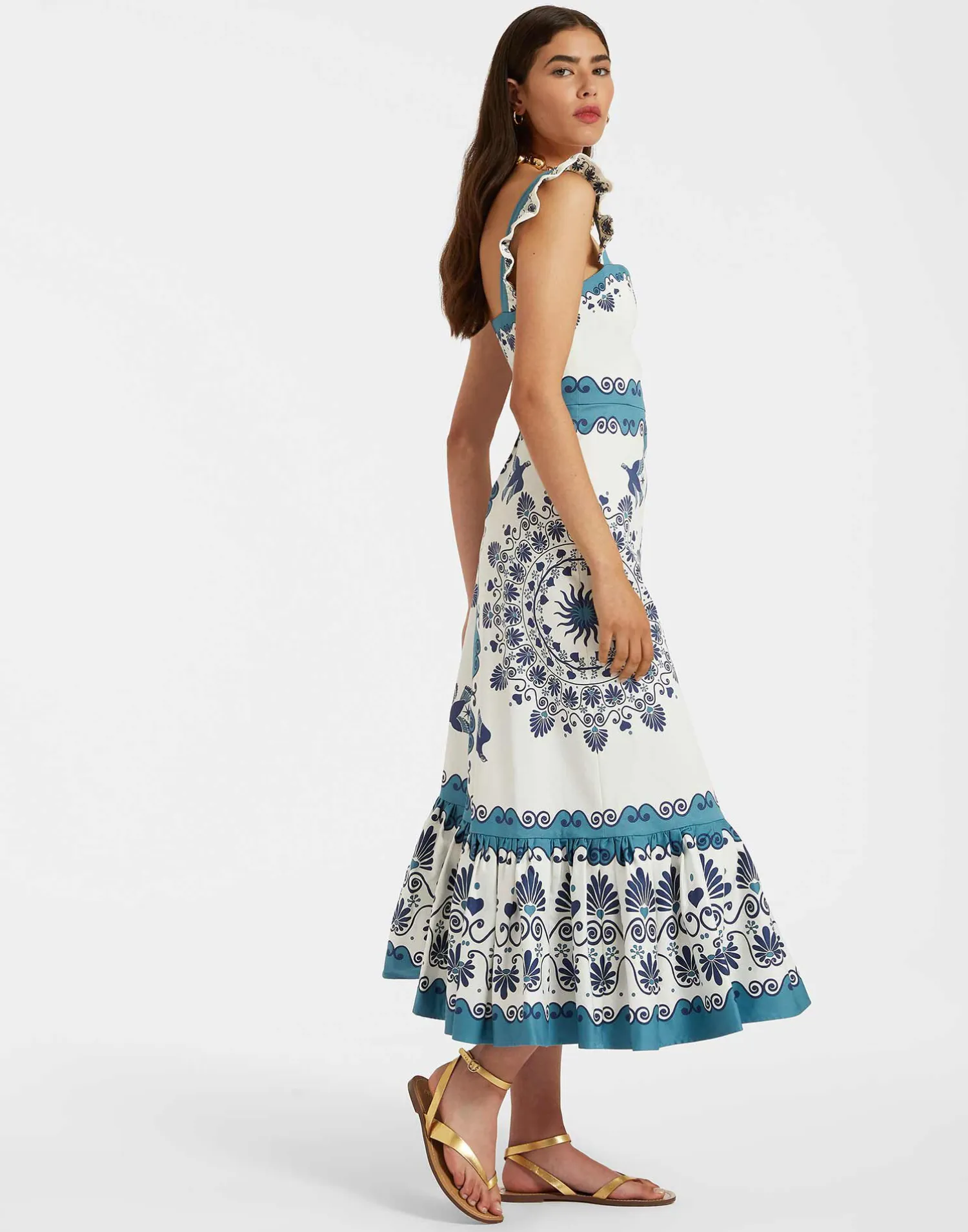 La DoubleJ Vestiti<Gingerbread DressOlympus Placée Cream in Flat Cotton Stretch