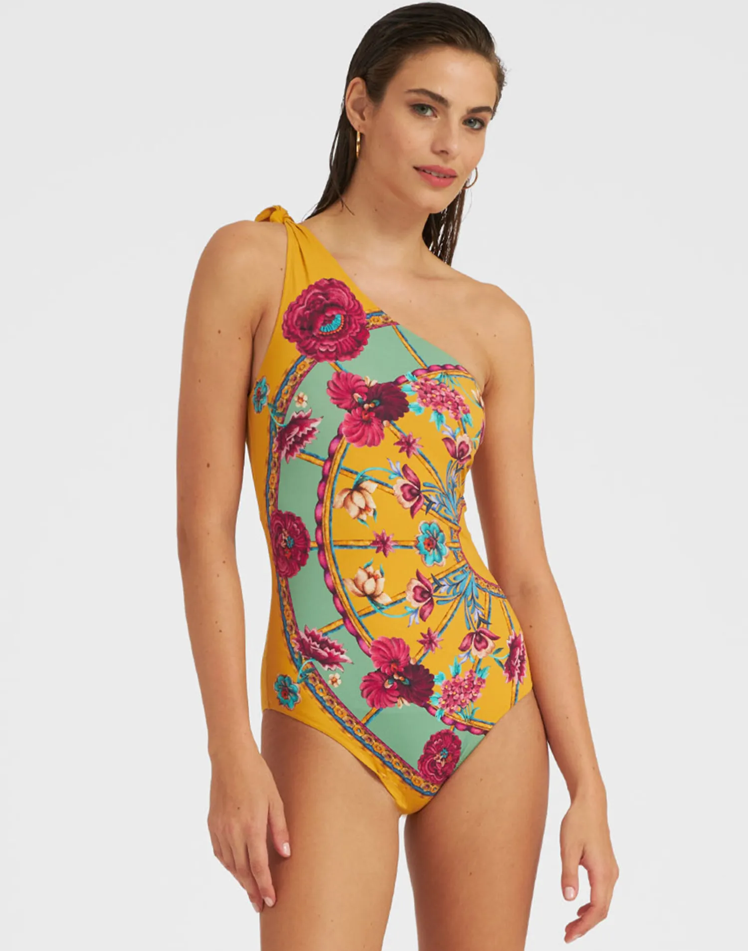 La DoubleJ Moda Mare<Goddess SuitZodiac Placée Marigold in Supreme Lycra
