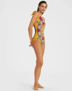 La DoubleJ Moda Mare<Goddess SuitZodiac Placée Marigold in Supreme Lycra