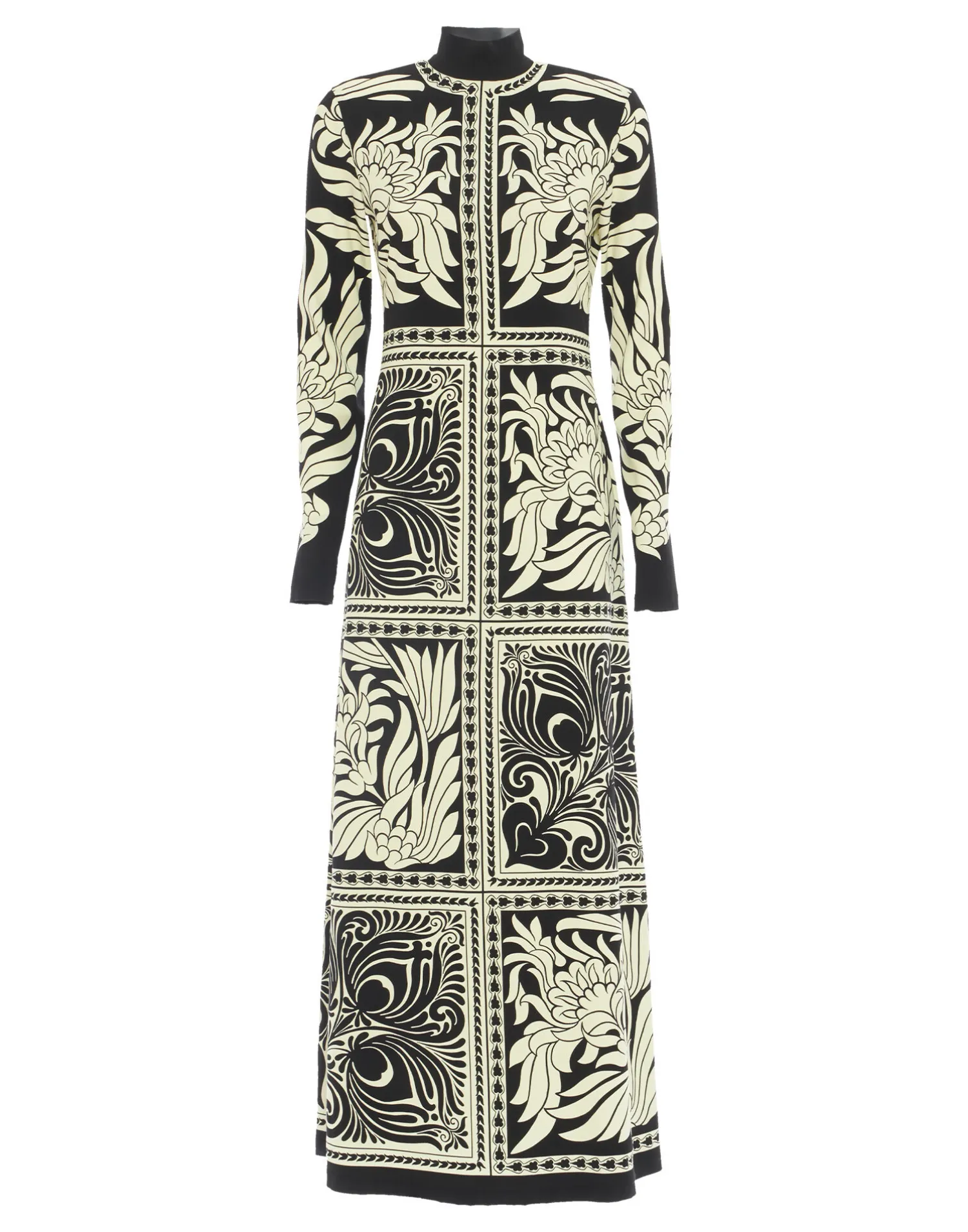 La DoubleJ Vestiti<Halle DressMix Tiles Placée Black in Envers Satin